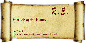 Roszkopf Emma névjegykártya