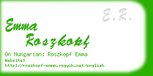 emma roszkopf business card